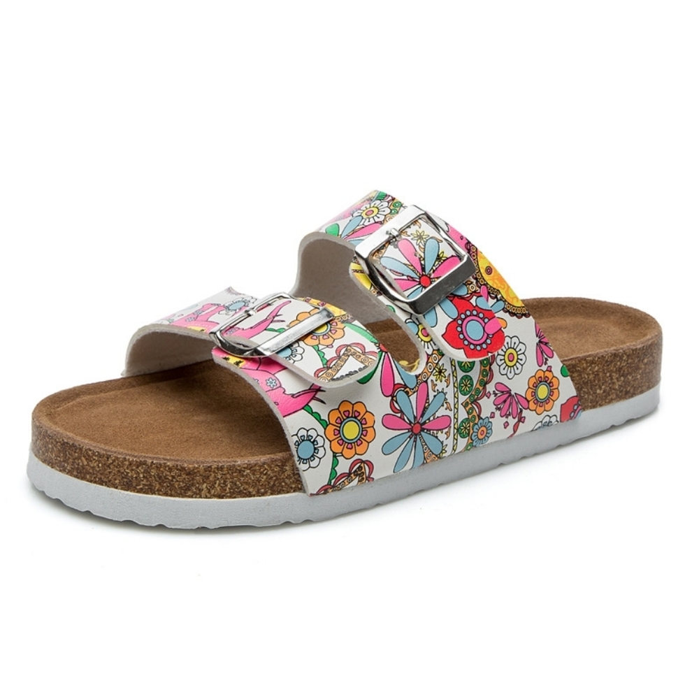 Awesomeblossom Cork Slide Sandals